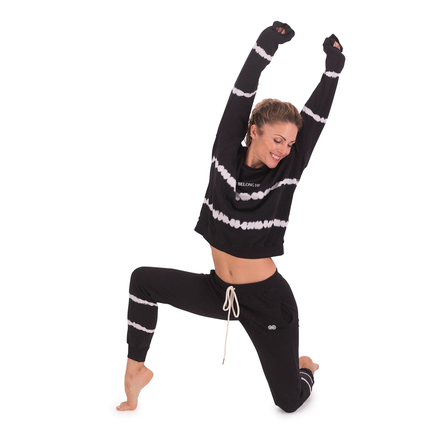 Pants Negros Sersana de Fleece con Tie Dye Unisex