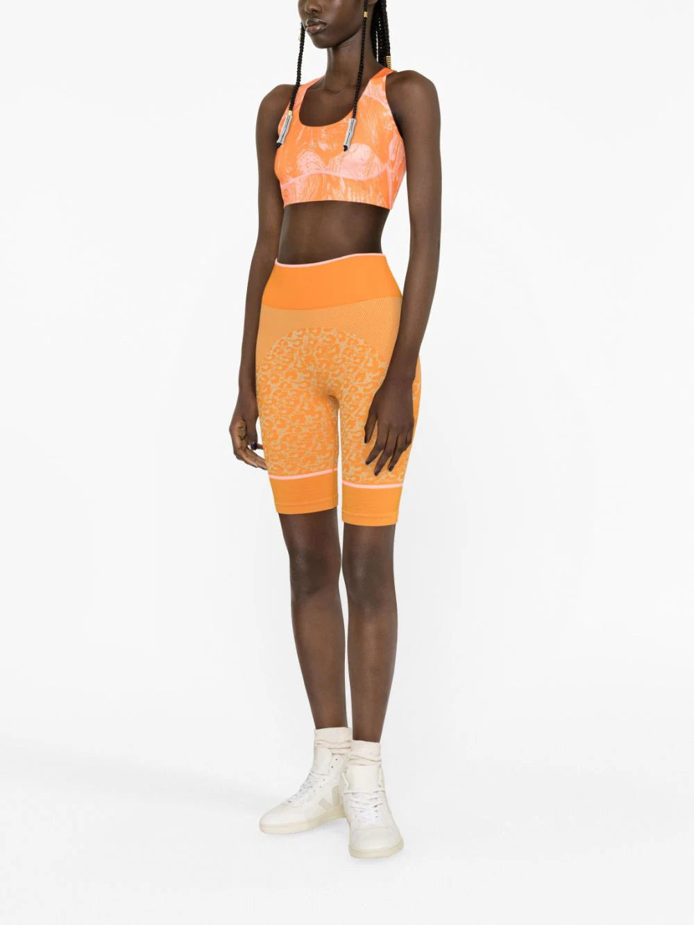 Adidas by Stella McCartney - Shorts de ciclismo con estampado de leopardo