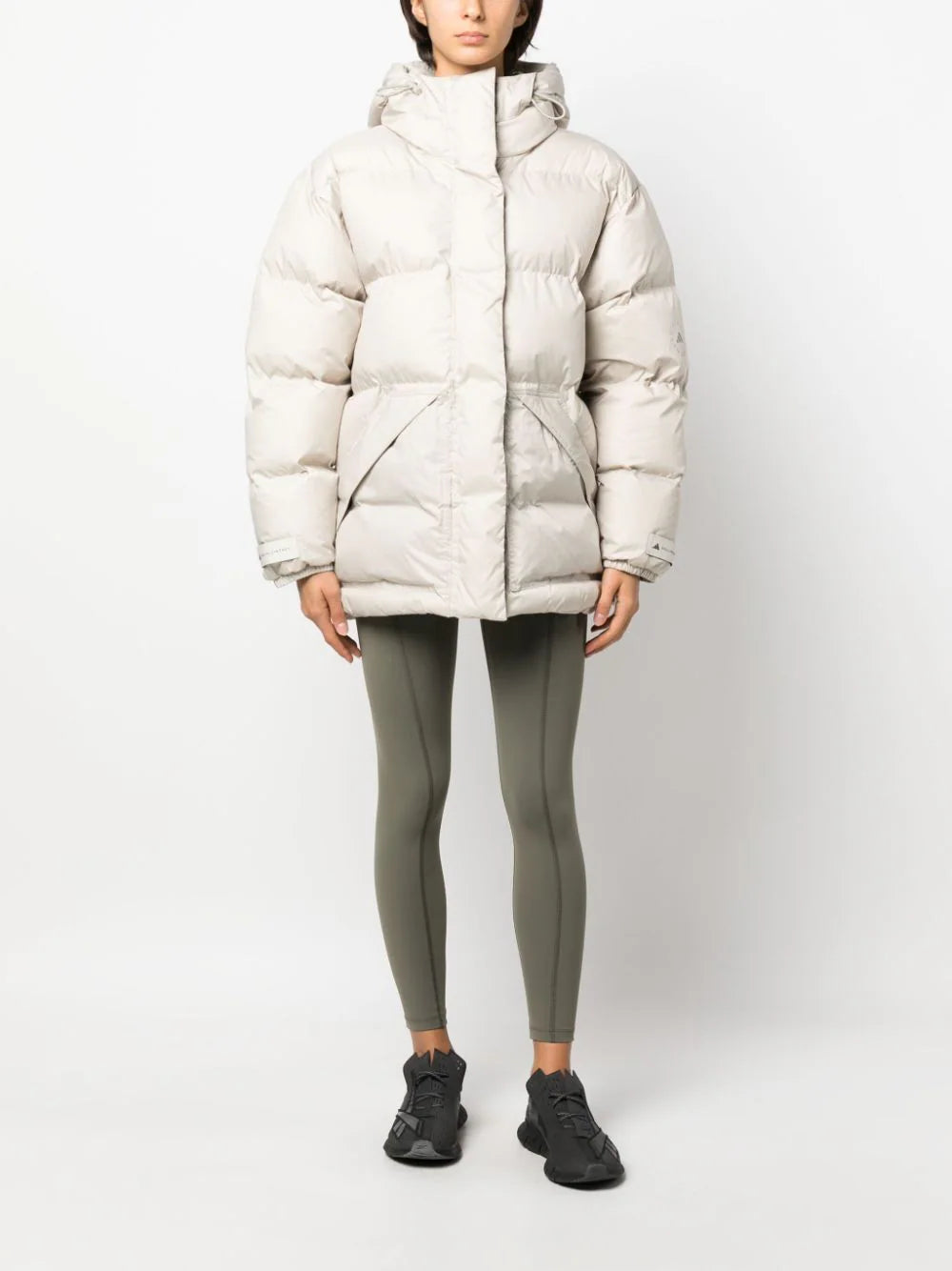 Adidas by Stella McCartney - Abrigo capitonado con logo estampado