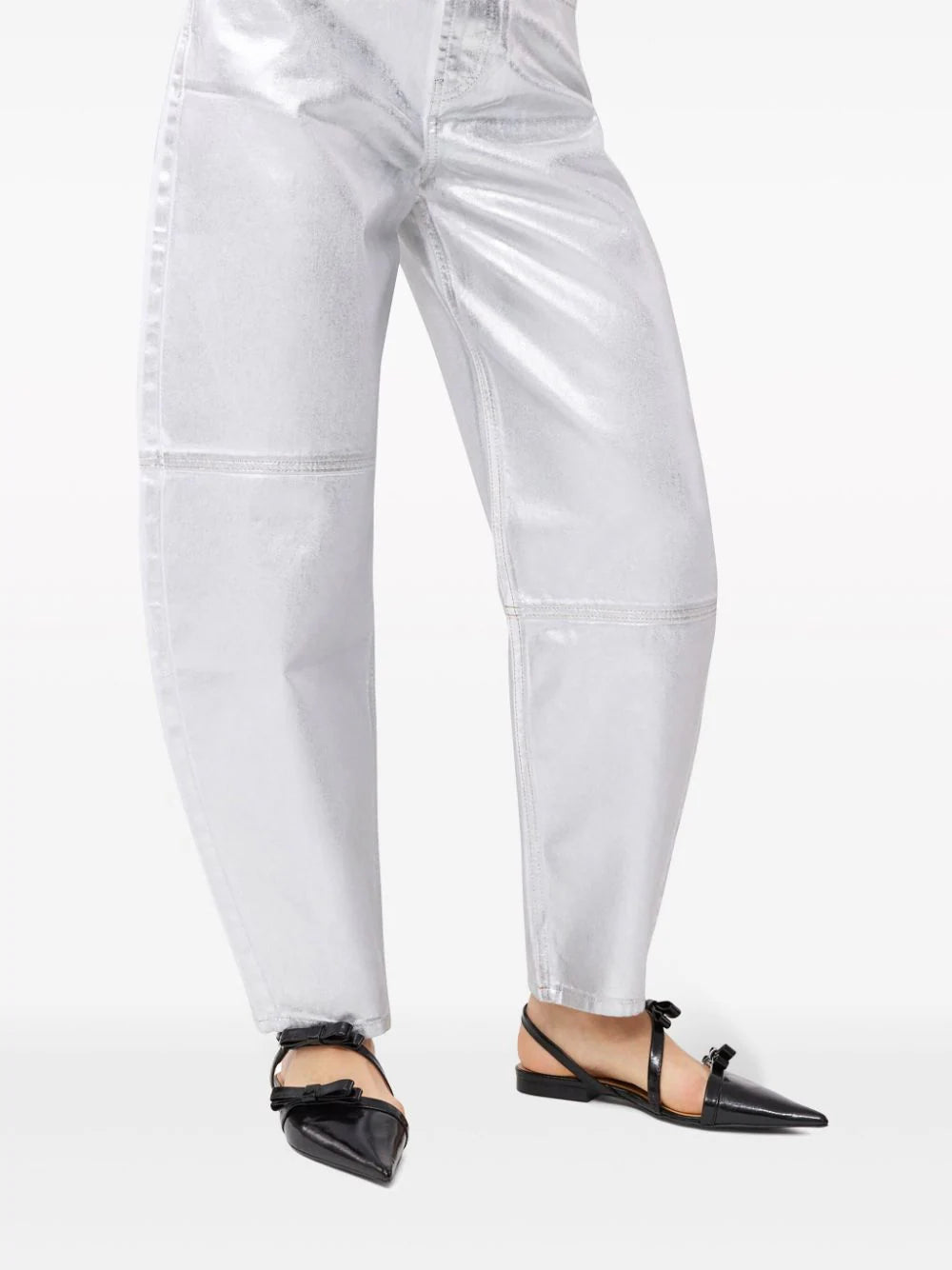 GANNI - Flats con tira trasera y detalle de moño