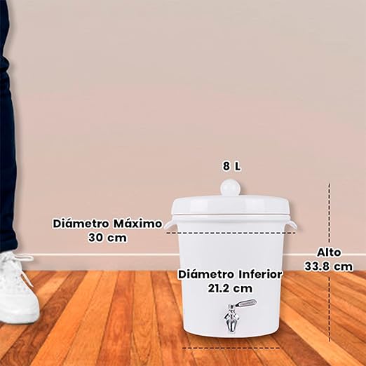 Ecofiltro Purificador de Agua y Dispensador Cerámica Mediano 8 Litros
