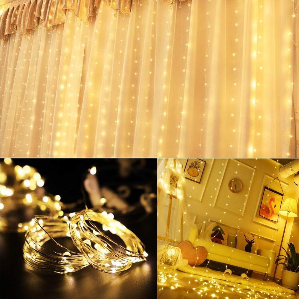 Cortina de Luz 3M*3M con 300Leds - 8 Modos de Luces con Control Remoto