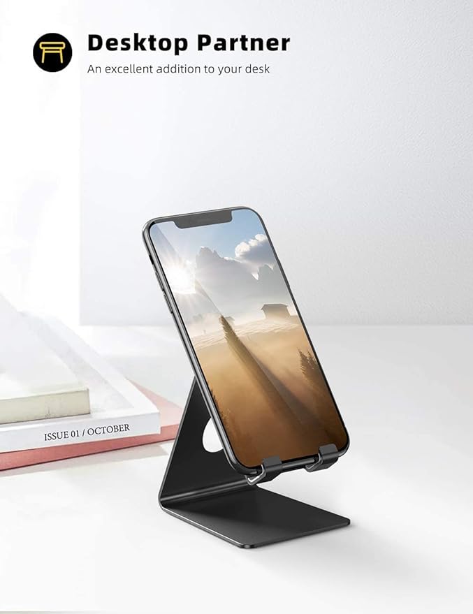 Lamicall Soporte para Celular de Aluminio para iPhone, Samsung, Xiaomi, Huawei y Otros Smartphones 4-8"