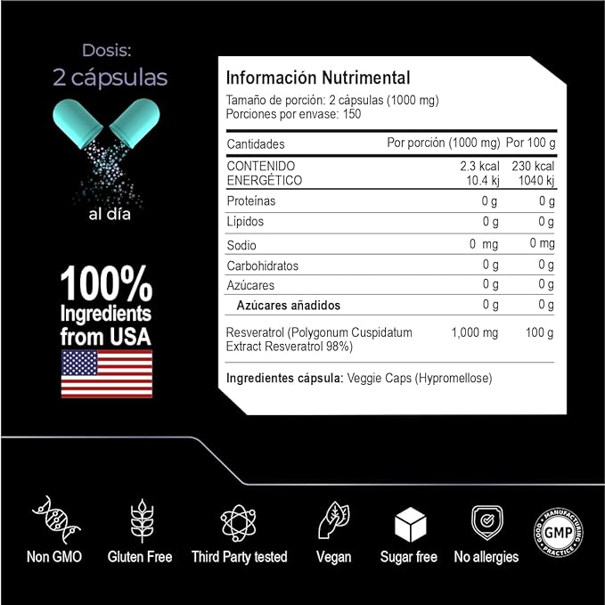 Eternal Nutrition - High Purity Resveratrol 98% Trans-Resveratrol - 300 cap