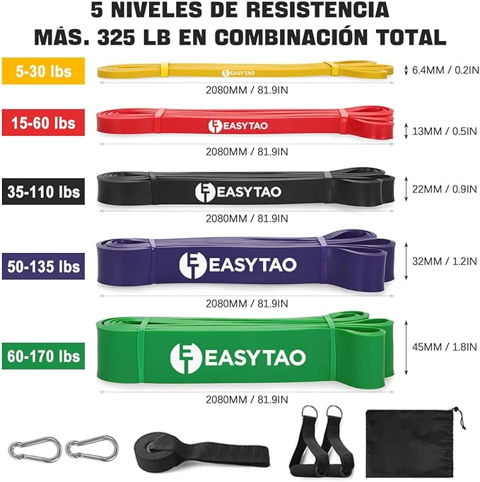 EASYTAO Bandas de Resistencia Para Ejercicio
