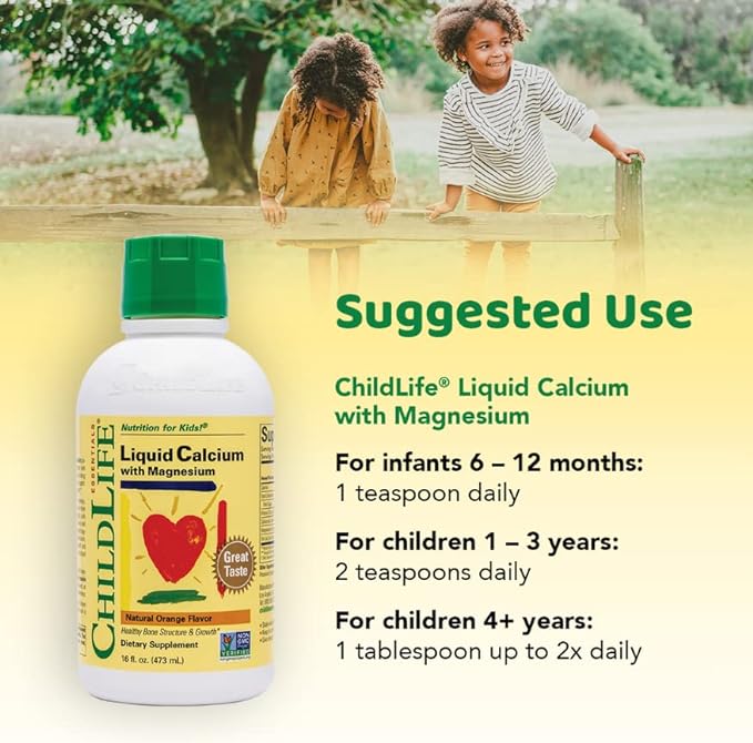 ChildLife Essentials Liquid Calcium with Magnesium, Natural Orange Flavor Liquid Formula - 473 mL