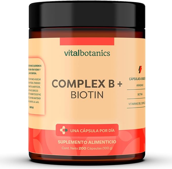 VitalBotanics Suplemento Multivitamínico Complex B + Biotin - 200 capsulas