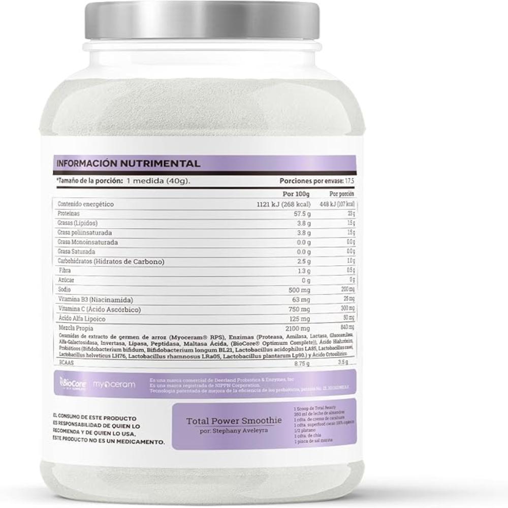 MATTER SMART NUTRIENTS - Total Beauty, Sacha Inchi - Bebida de Proteína con Probióticos, Enzimas y Ácido Alfa Lipoico