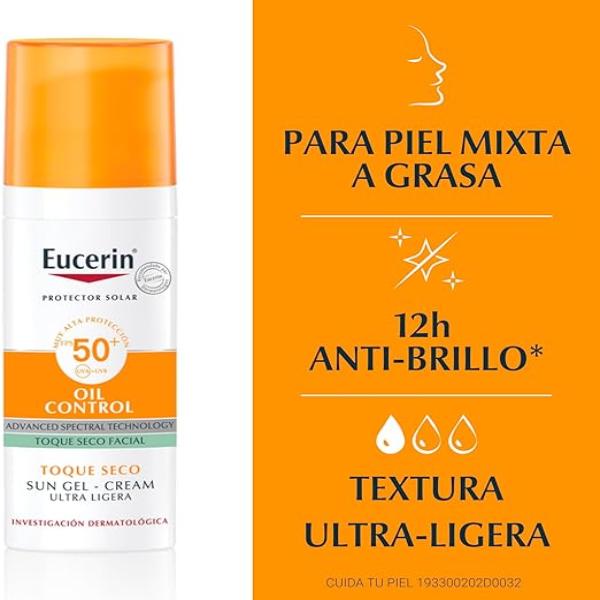 Eucerin Protector solar facial efecto mate toque seco Oil Control - 50 ml