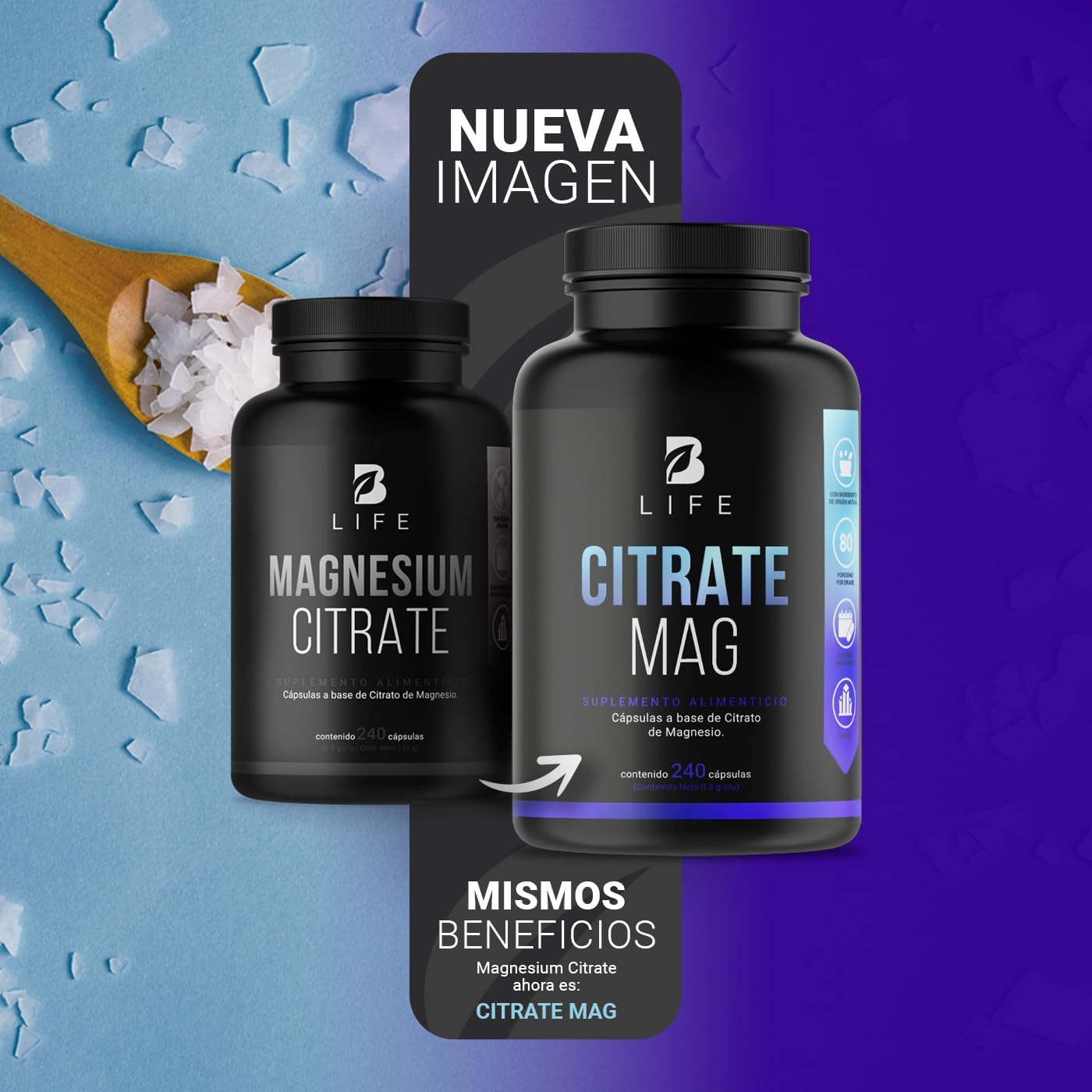 B Life - Citrato de Magnesio - 240 cap