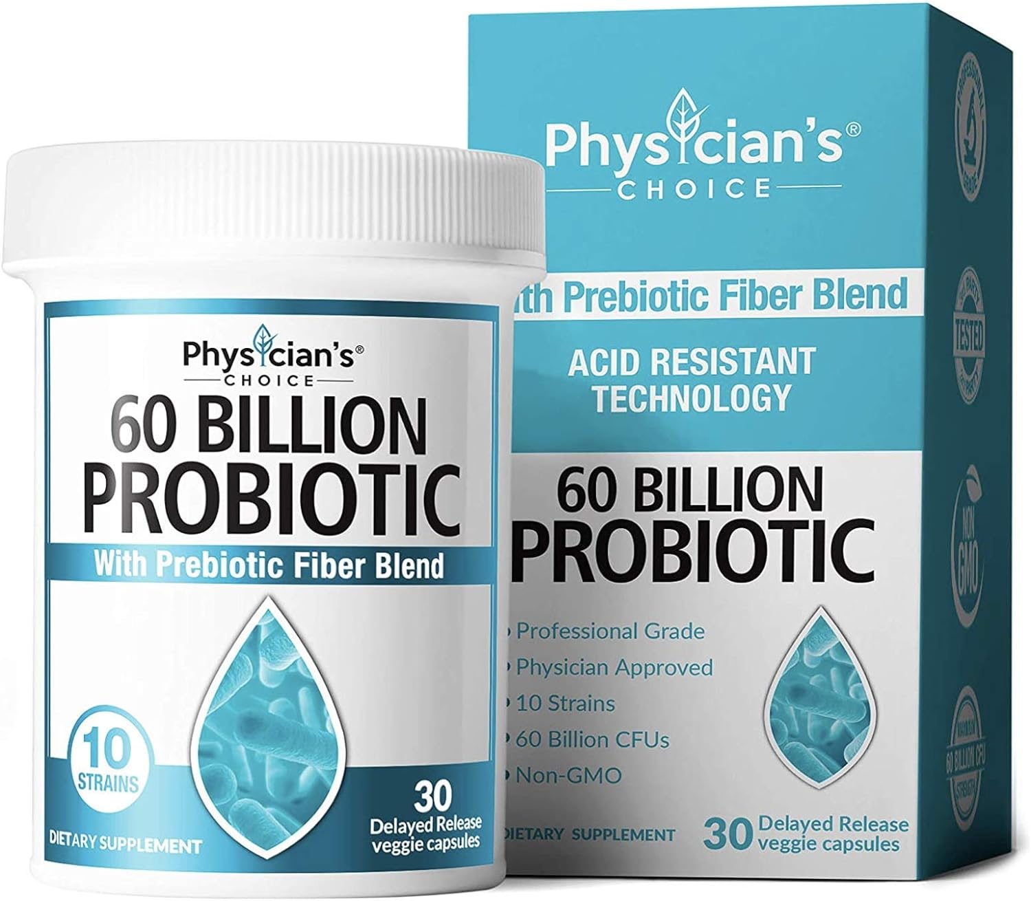 Physicians Choice - 60 Billion Probiotic whit Prebiotic Fiber Blend - 30 cap