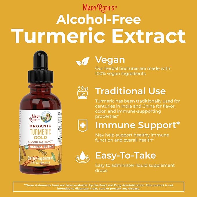 MaryRuth Organics Turmeric Gold Drops - 30 mL