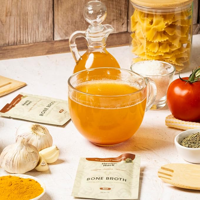Health Hack Bone Broth - Caldo de Hueso Instantáneo Keto Friendly - 240 g