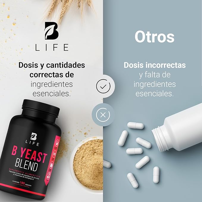 B Life - B Yeast Blend Complejo B - 180 cápsulas