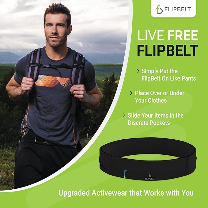 FlipBelt Cinturón de entrenamiento para correr y fitness, negro