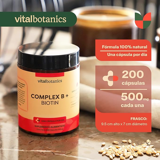 VitalBotanics Suplemento Multivitamínico Complex B + Biotin - 200 capsulas