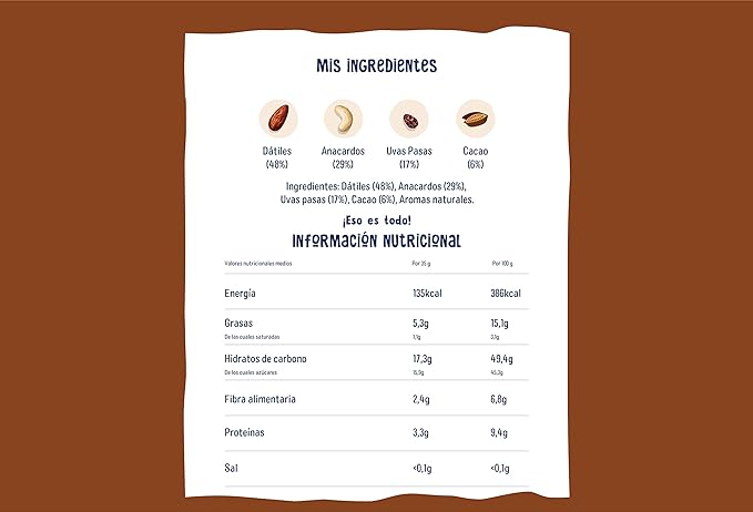 Nākd. Cocoa Delight - Barritas Raw de Fruta y Frutos Secos - Sin Azúcar Añadido - 4 x 35g - 140g