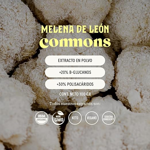 Commons Lion´s Mane - Extracto puro de Melena de León en Polvo 100g