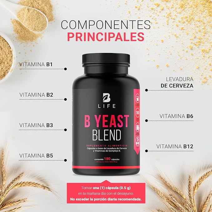 B Life - B Yeast Blend Complejo B - 180 cápsulas