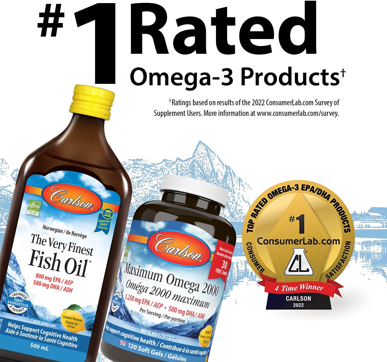 Carlson - The Very Finest Fish Oil Liquid Omega-3 Lemon - 500 ml