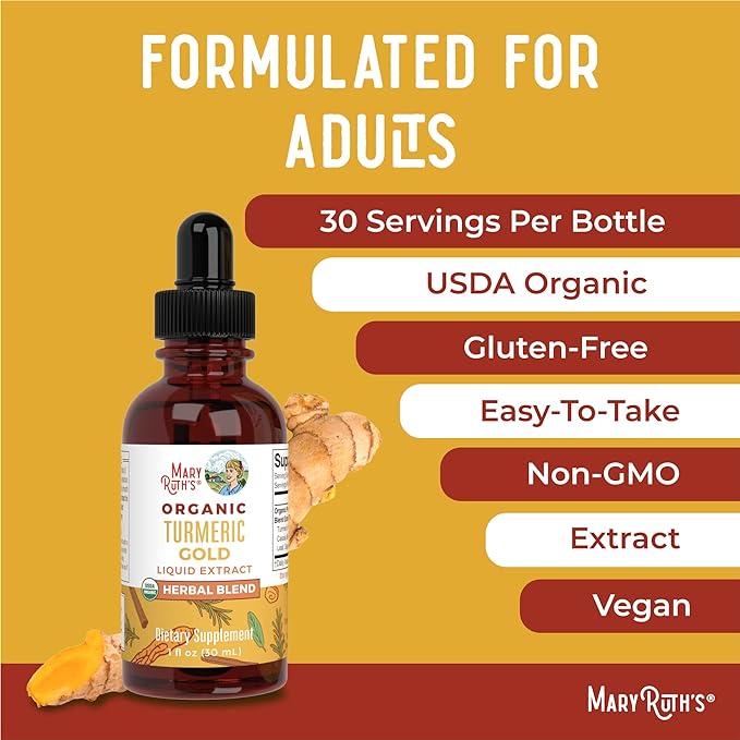 MaryRuth Organics Turmeric Gold Drops - 30 mL