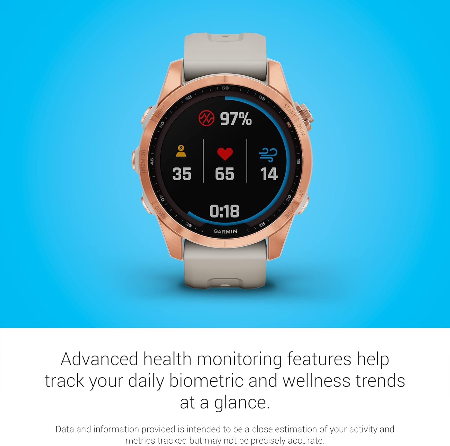 Garmin Fenix 7S Solar, Oro Rosado/Arena 42 mm