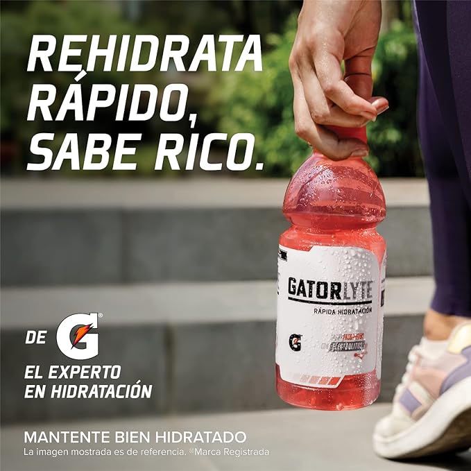 Gatorlyte Fresa-Kiwi, Bebida Rehidratante: 1 Paquete con 6 Botellas de 591 ml