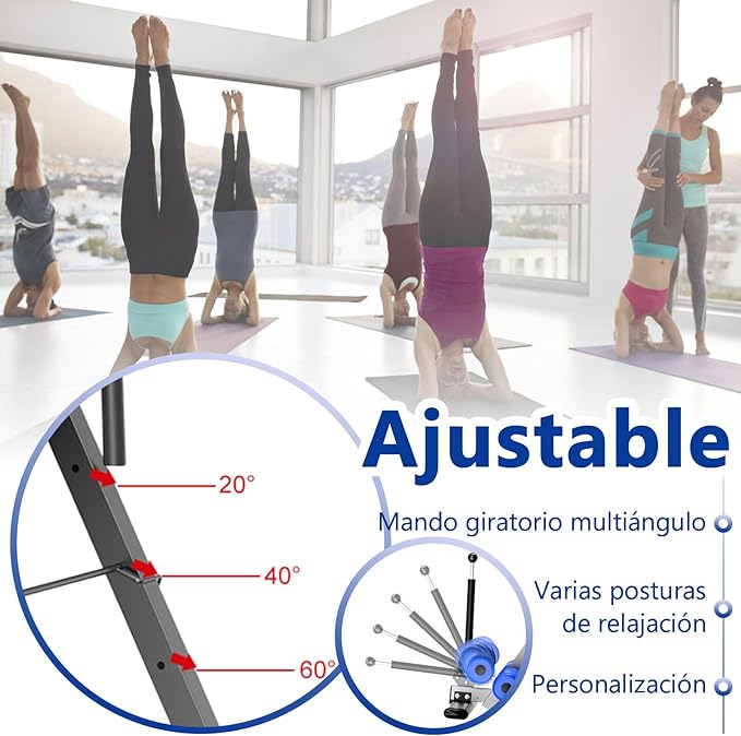 Mesa de Inversión, Tabla Inversion por Gravedad Mesa Inversion 180º, Altura Ajustable - Azul