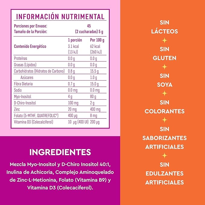 Vitatú Myo Inositol & D-Chiro Inositol para Mujeres - 225 g