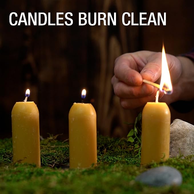 UCO Velas de Cera de Abeja Natural de 12 Horas - Farol de Vela