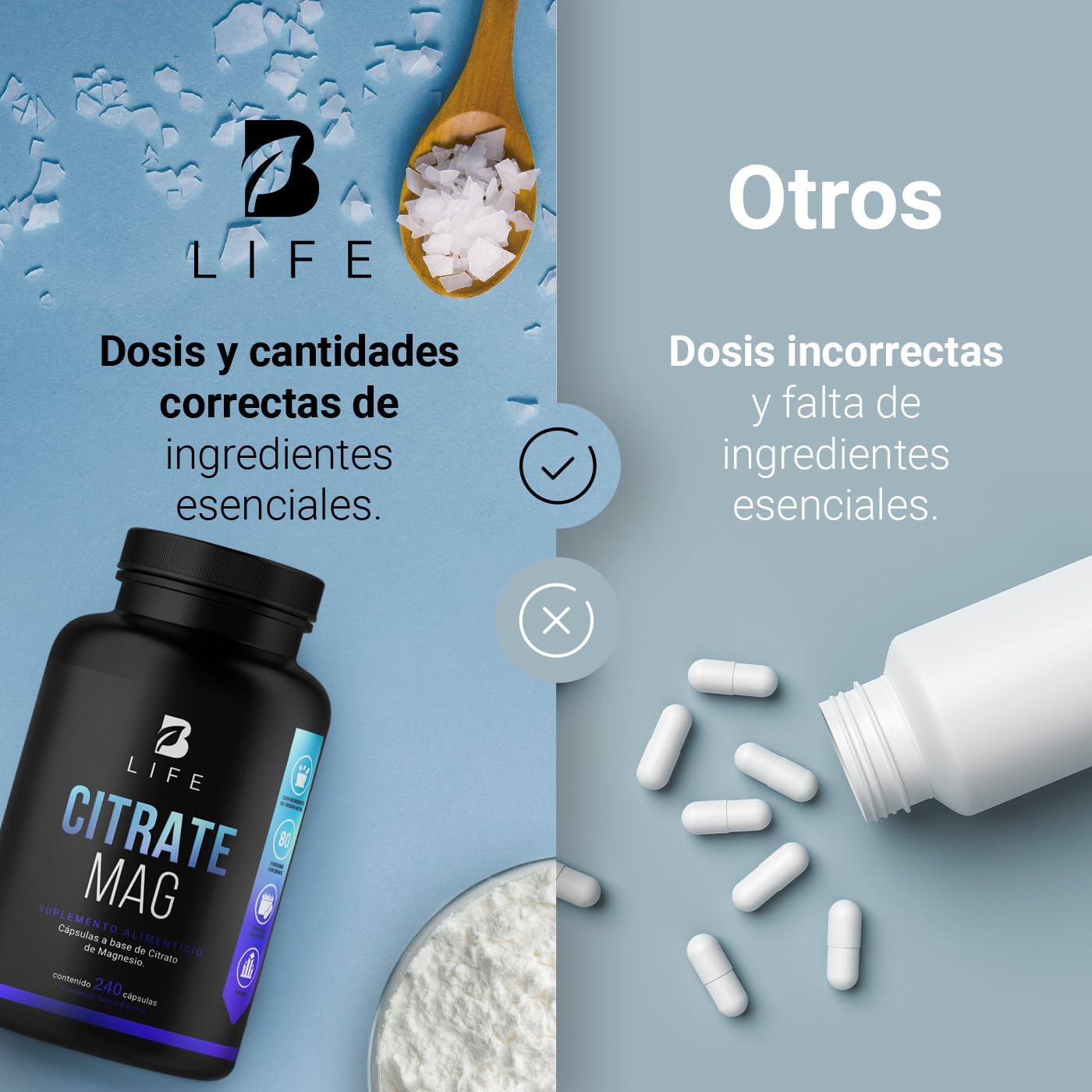 B Life - Citrato de Magnesio - 240 cap