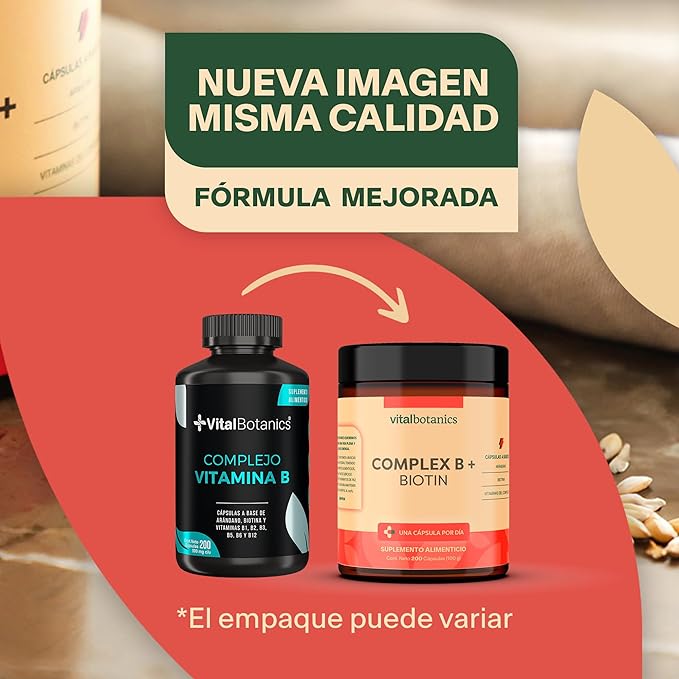 VitalBotanics Suplemento Multivitamínico Complex B + Biotin - 200 capsulas