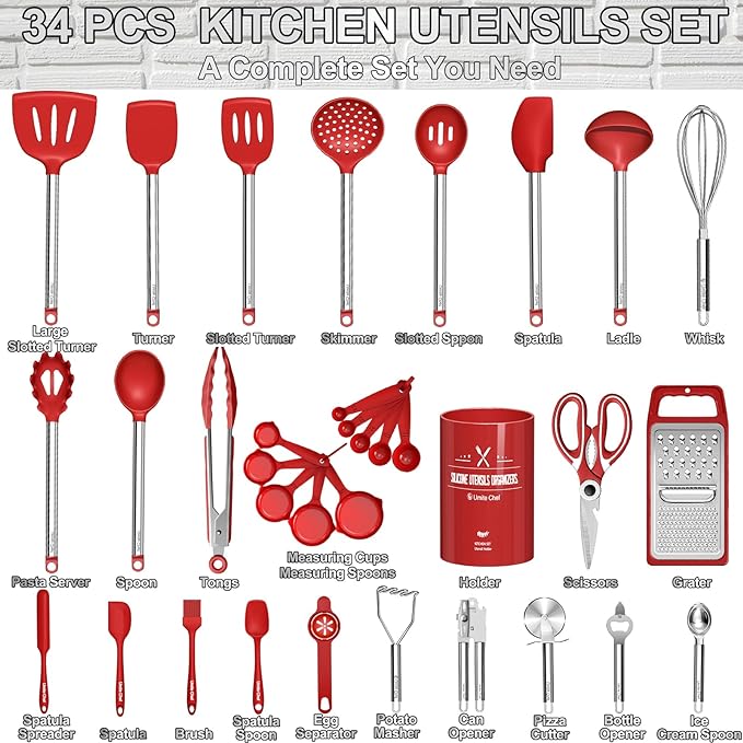 Umite Chef - Juego de 34 utensilios de cocina