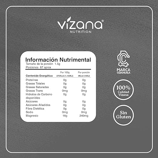 Vizana Nutrition Citrato de Magnesio en Polvo -  100 g