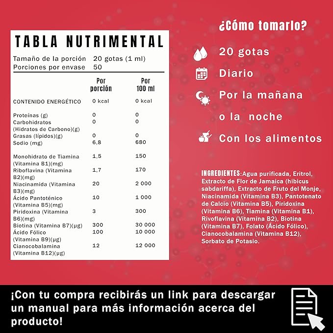 NSN Complejo B - Focus | Rico Sabor a Hibiscus - 50 mL