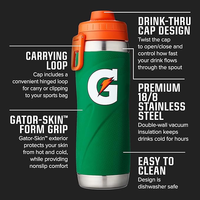 Gatorade - Botella de acero inoxidable de 760 ml