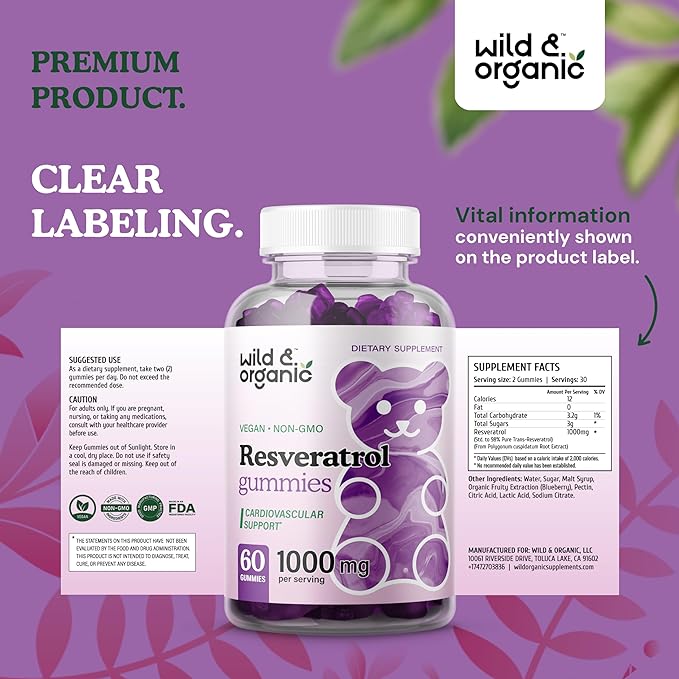 Wild & Organic - Resveratrol Gummies - 60 gomitas