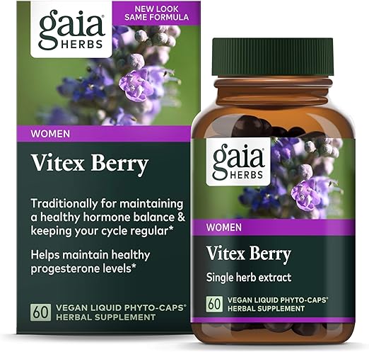 Gaia Herbs Vitex Berry, Vegan Liquid Capsules - 60 Count