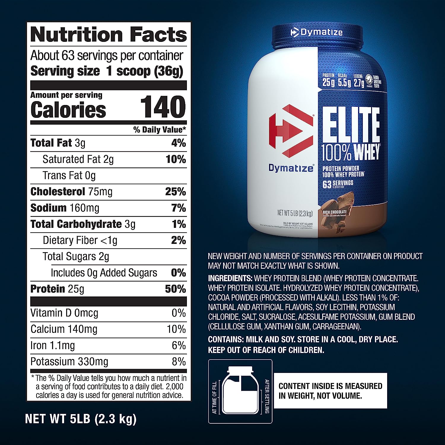 Dymatize - Elite Whey Proteina, Rich Chocolate - 2.27 kg