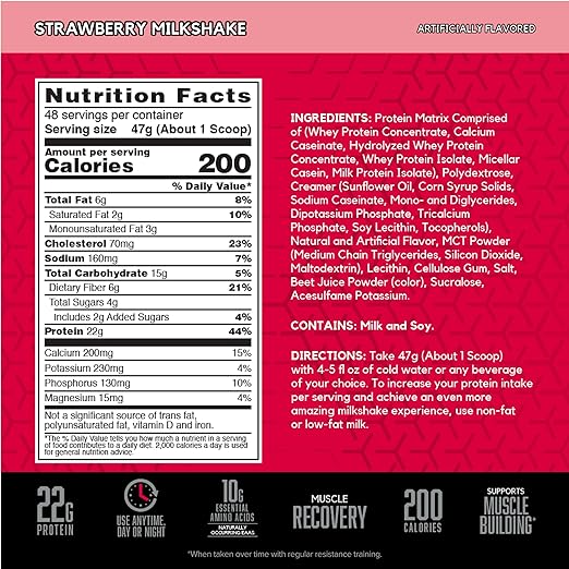 BSN SYNTHA-6 Protein Powder - Strawberry Milkshake, 5.0 lb