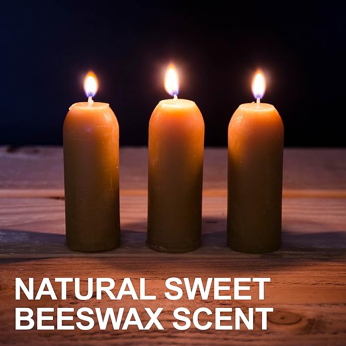 UCO Velas de Cera de Abeja Natural de 12 Horas - Farol de Vela