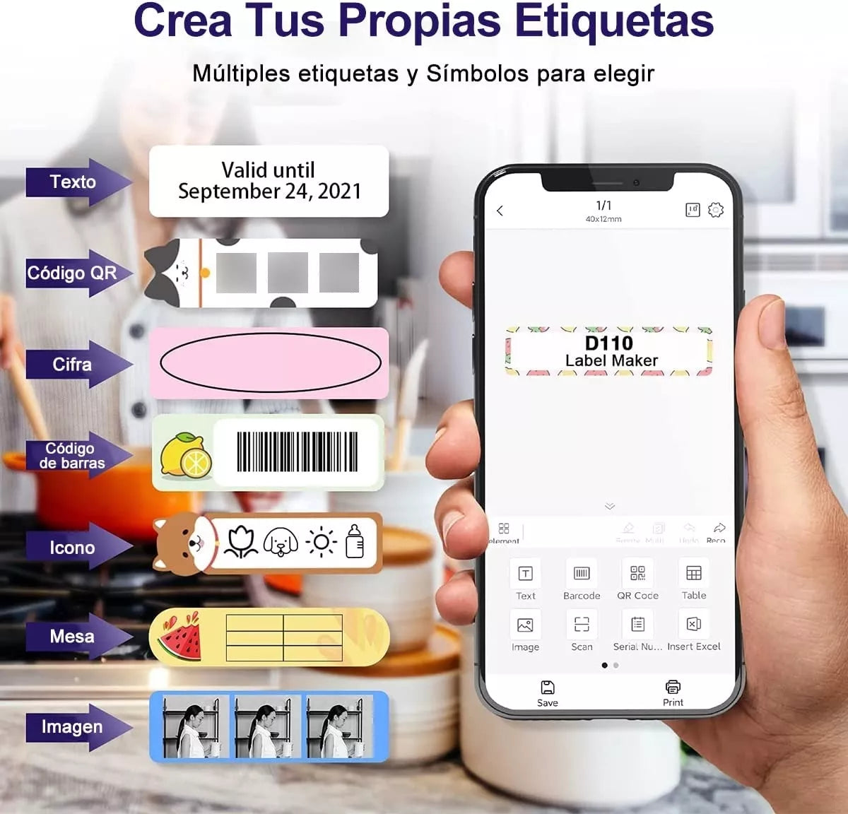 D110 Impresora Térmica De Etiquetas Portátil Bluetooth