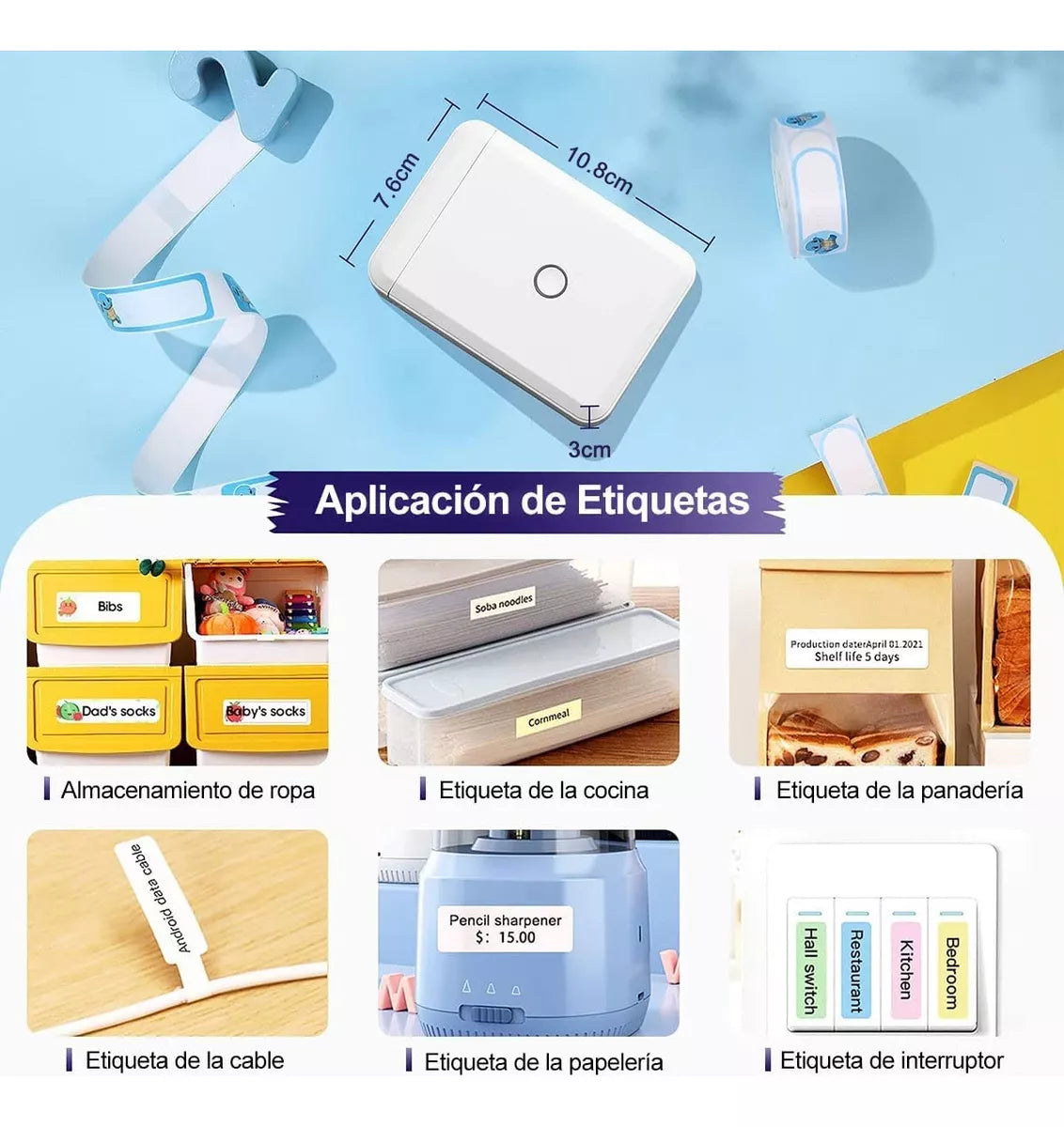 D110 Impresora Térmica De Etiquetas Portátil Bluetooth