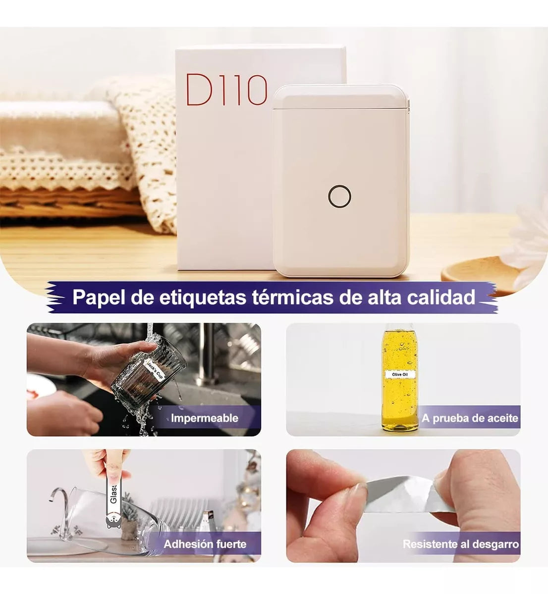 D110 Impresora Térmica De Etiquetas Portátil Bluetooth