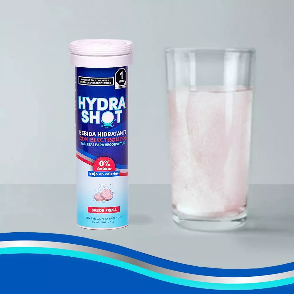 Hydrashot Electrolitos En Tabletas Efervescentes - Fresa - 10 Tab
