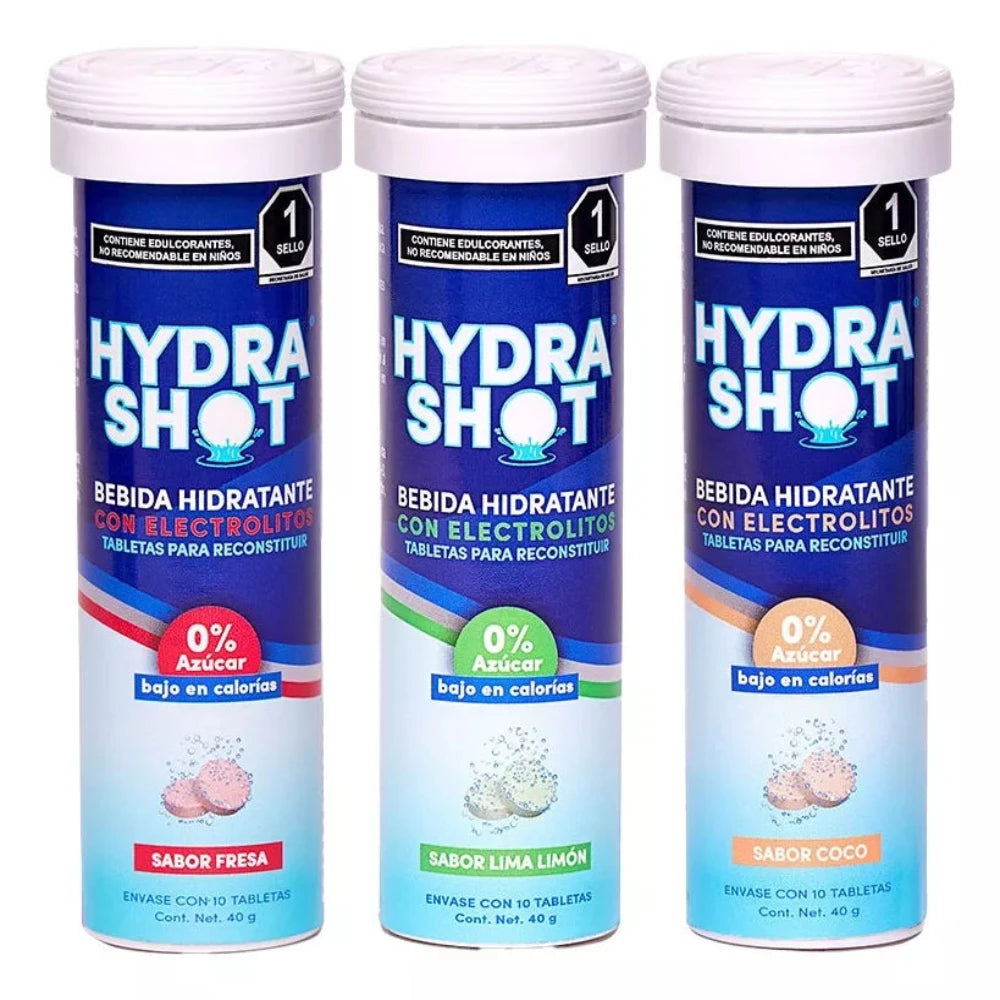 Hydrashot 3pack Electrolitos En Tabletas Efervescentes - Sabores