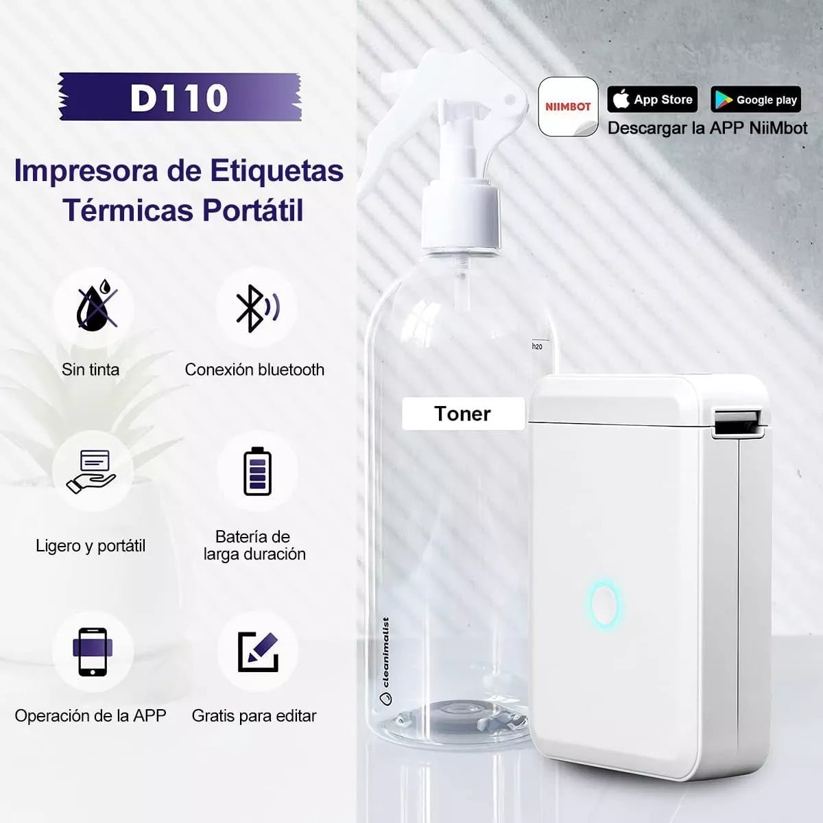 D110 Impresora Térmica De Etiquetas Portátil Bluetooth