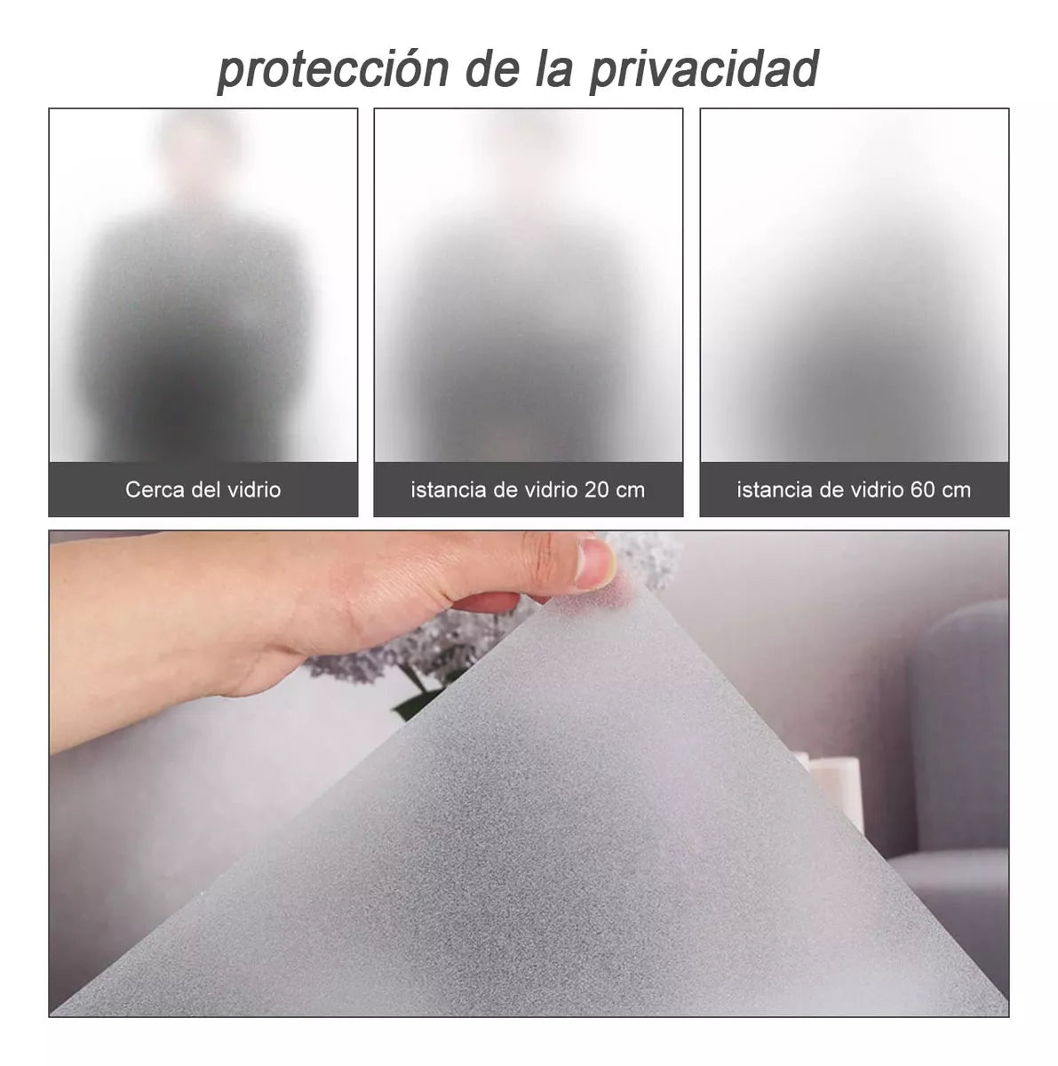 Privacidad Vinilo Película De Ventana Electrostática 60x1000