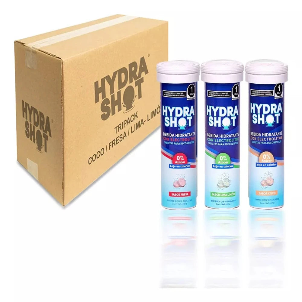 Hydrashot 3pack Electrolitos En Tabletas Efervescentes - Sabores