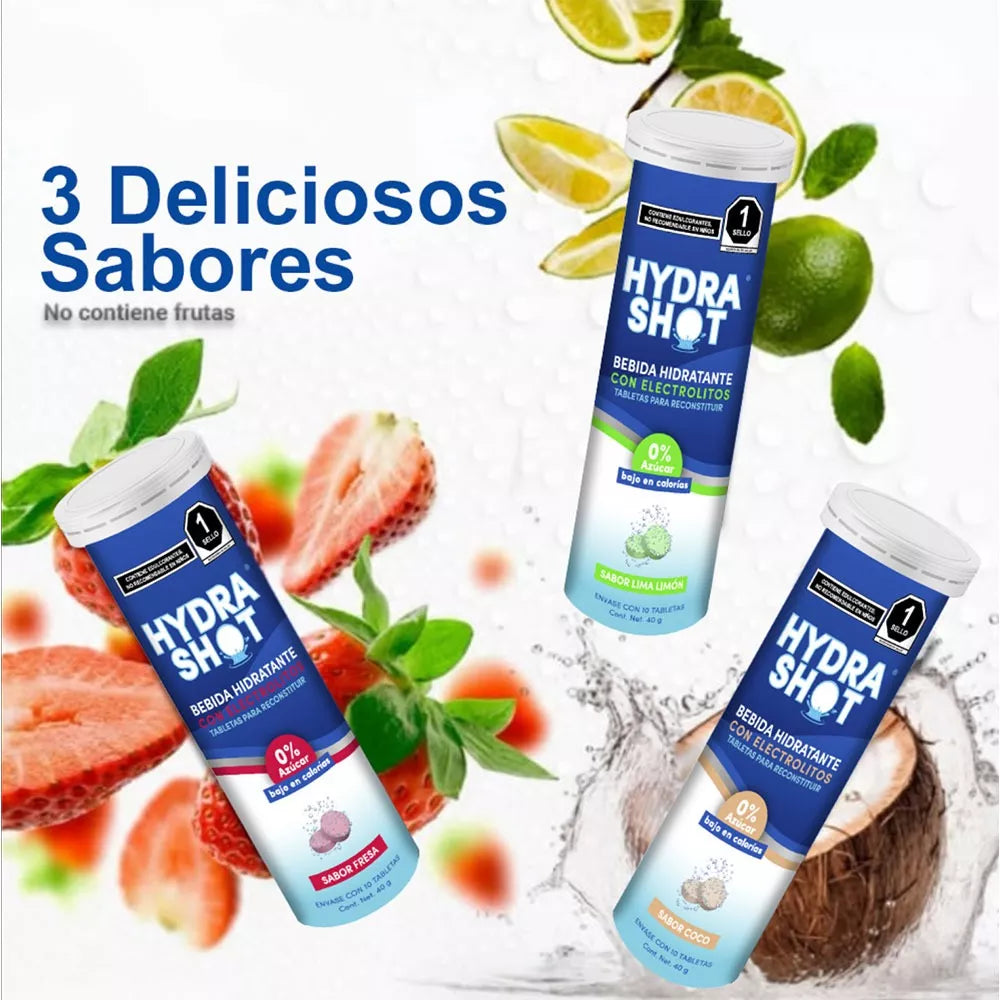 Hydrashot 3pack Electrolitos En Tabletas Efervescentes - Sabores